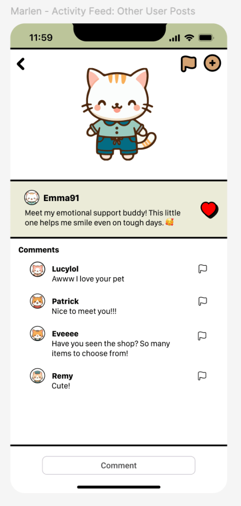 Fellow user’s post expanded.