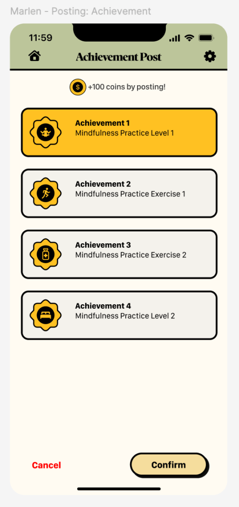 Options when positing achievements.