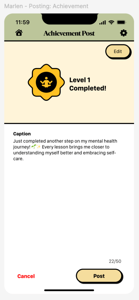 Posting selected achievement.