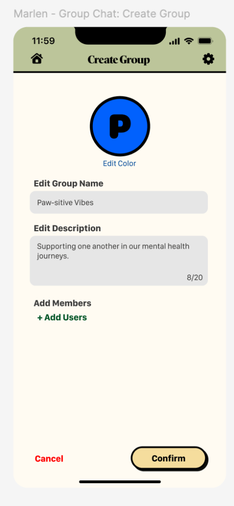 Creating a group chat.