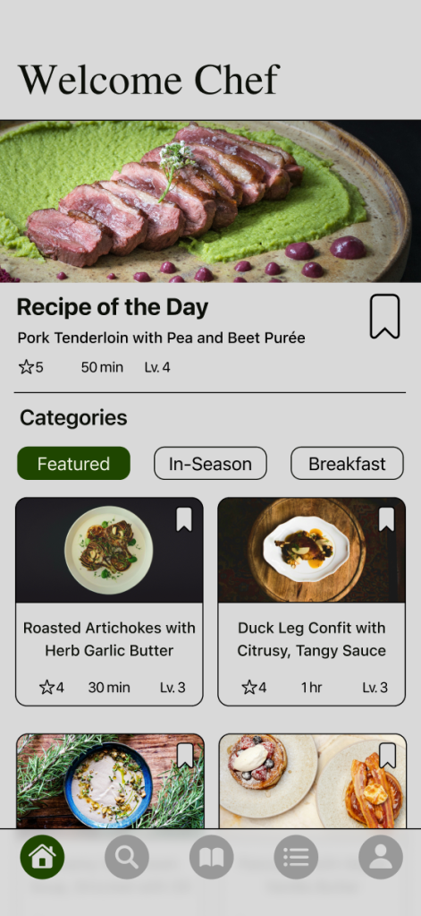 Category Buttons on Home Screen Before Image