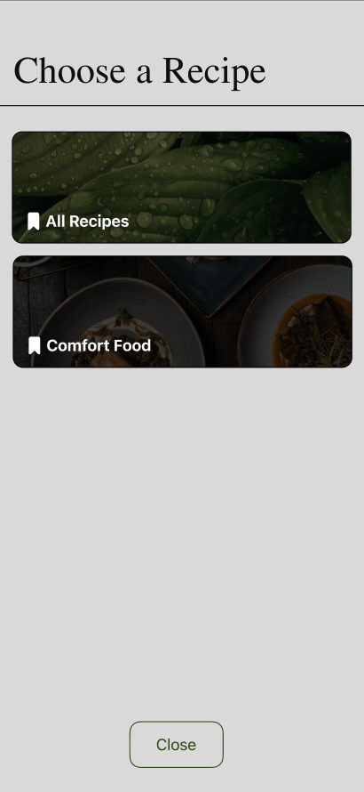 Selecting a Recipe from Folder Before Image
