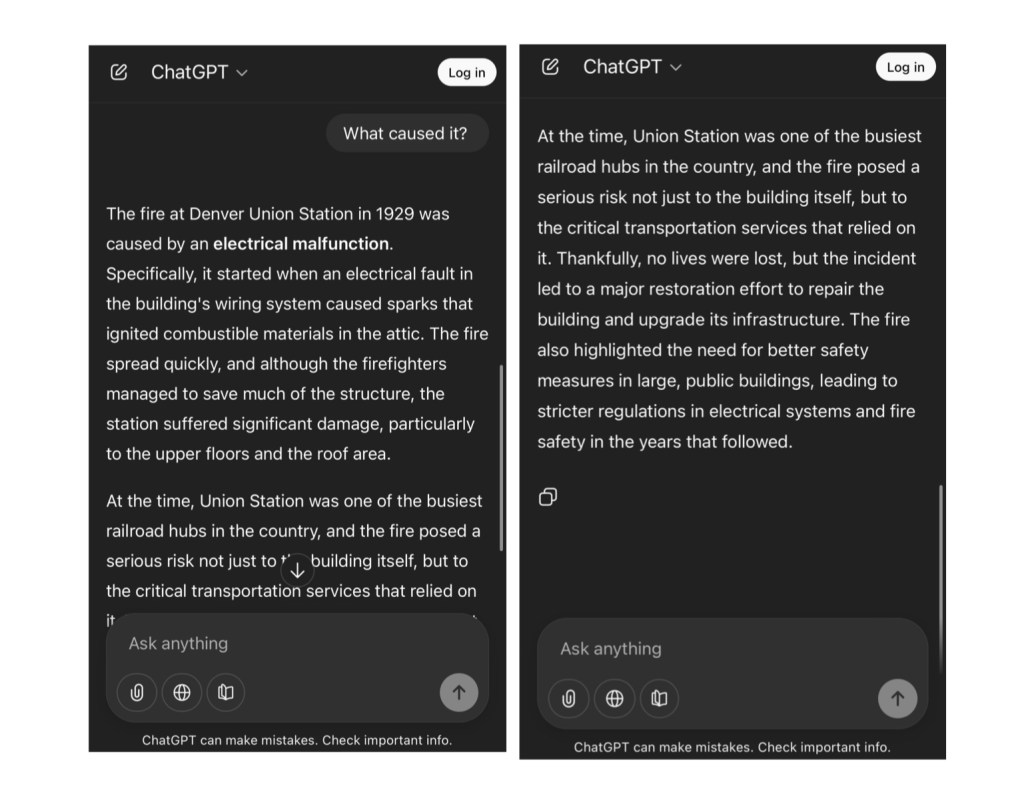 ChatGPT's response to the follow up. 