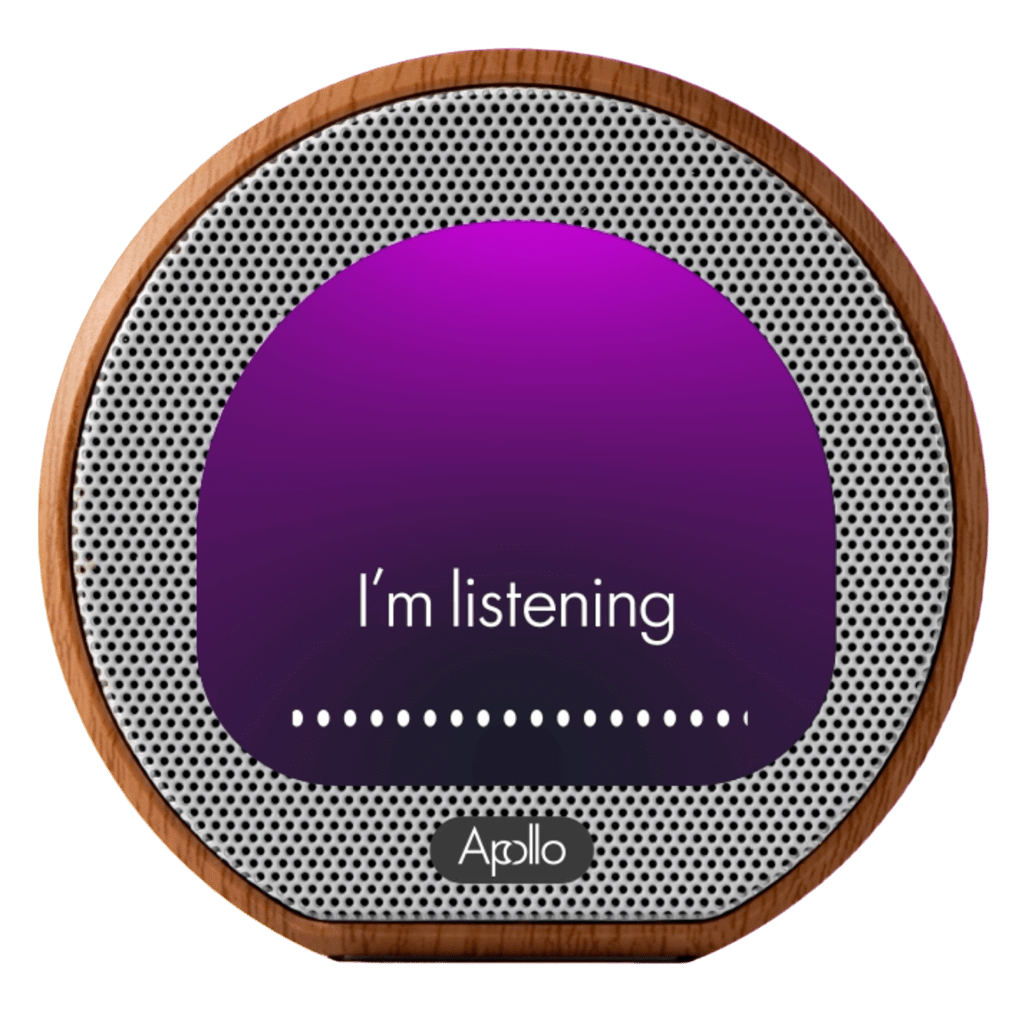 Apollo's main product displaying the AI voice feature.